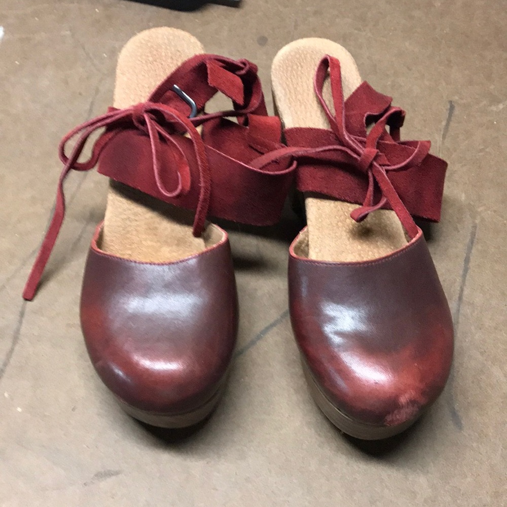 Free people red clogs